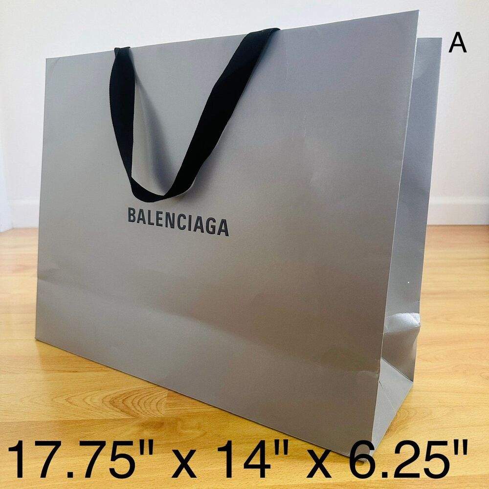 Balenciaga Paper Shopping Bag - grey large, 17.75" x 14" x 6.25" [A]